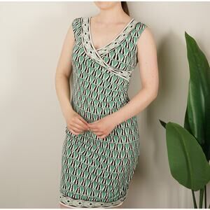 Vintage 2000s Y2K Max Studio Dress Mini Cap Sleeve Scoop V-neck Stretch Bodycon